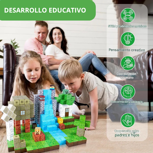 BLOQUES MAGNÉTICOS DE CONSTRUCCIÓN 3D (100 piezas)